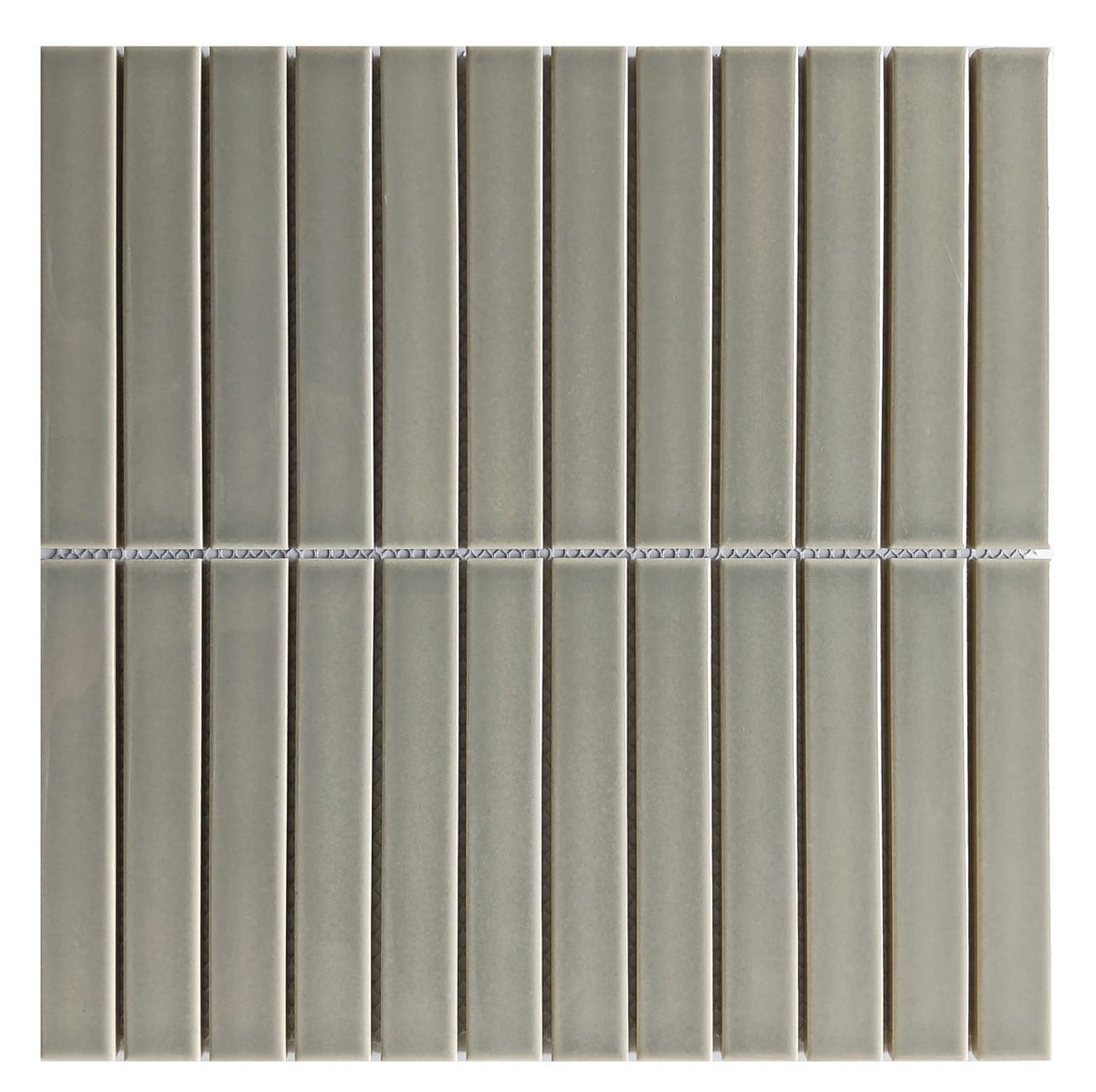Tender Gray Stacked Porcelain Mosaic
