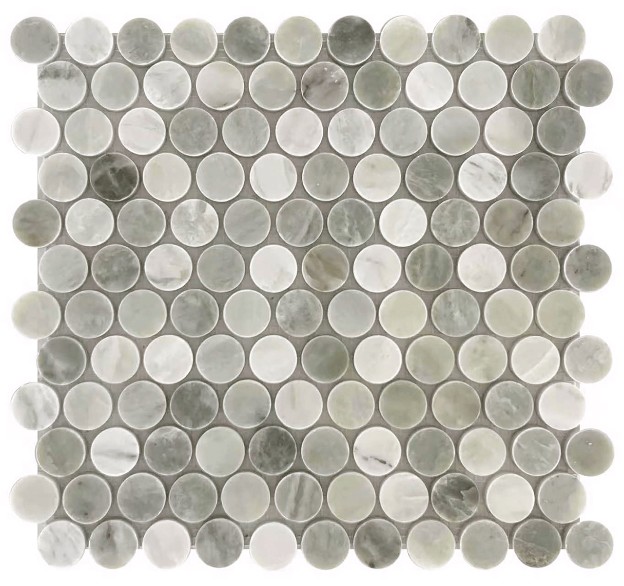 Green Marble Penny Round Mosaic - Tiles and Deco