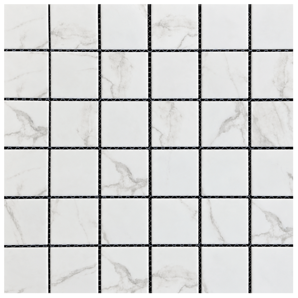 CALACATTA ANTISLIP 2X2 Square Matte Porcelain Mosaic Tile - Tiles and Deco