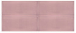 Velvet Pink Gloss 4x10 Ceramic Tile - $7.79 per sqft - Tiles and Deco