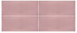 Velvet Pink Gloss 4x10 Ceramic Tile - $7.79 per sqft - Tiles and Deco