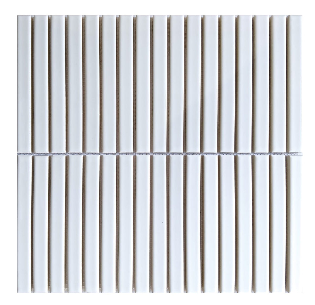 White Bright Stacked Porcelain Mosaic