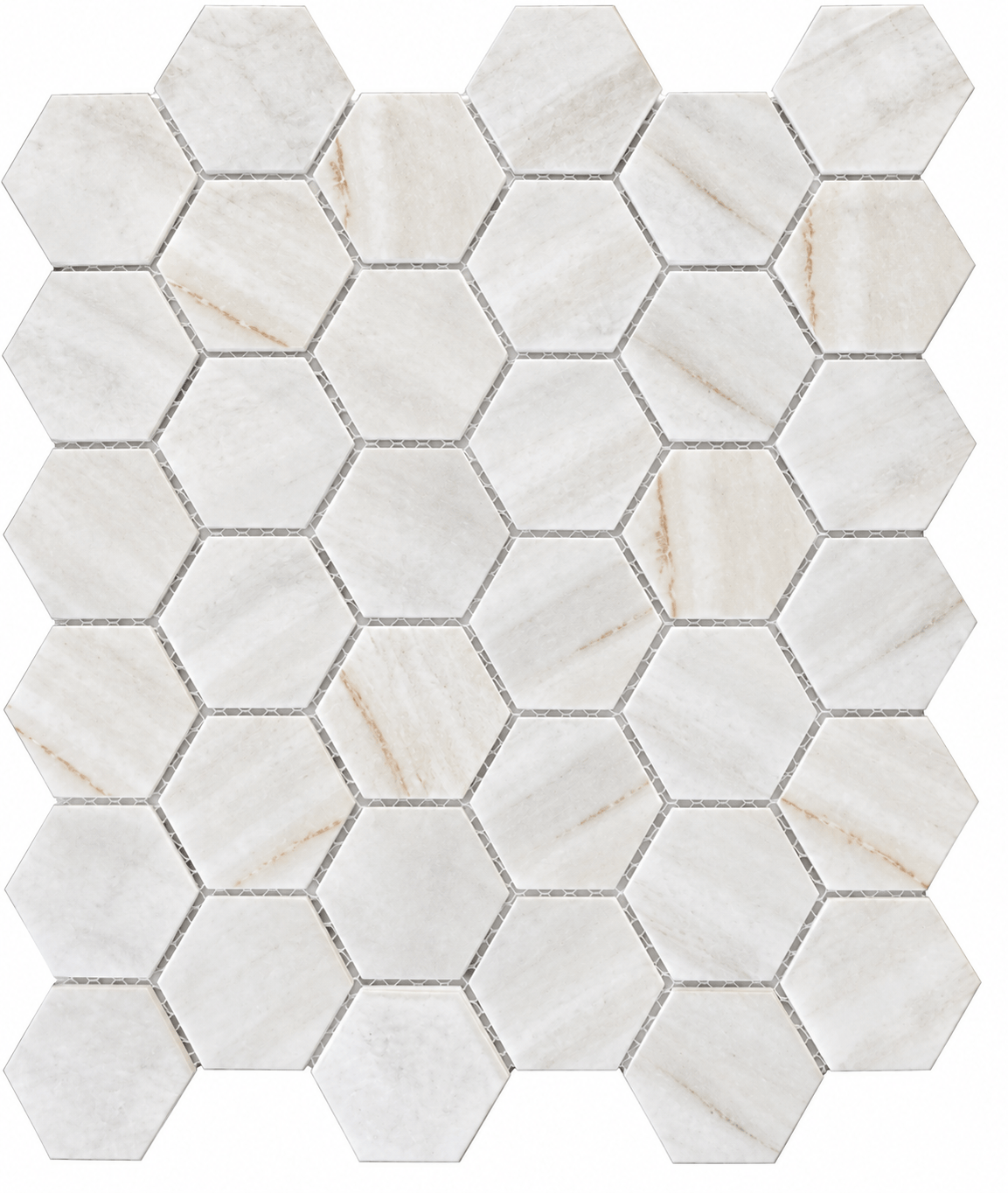 DOLOMITE HEX. 2X2 Matte Porcelain Mosaic Tile - Tiles and Deco