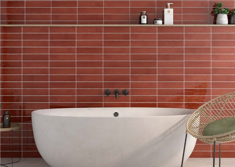 Red Tiling Lisbon Red Ceramic Tile 3x12 - Stylish & Versatile Design – Tiles and Deco
