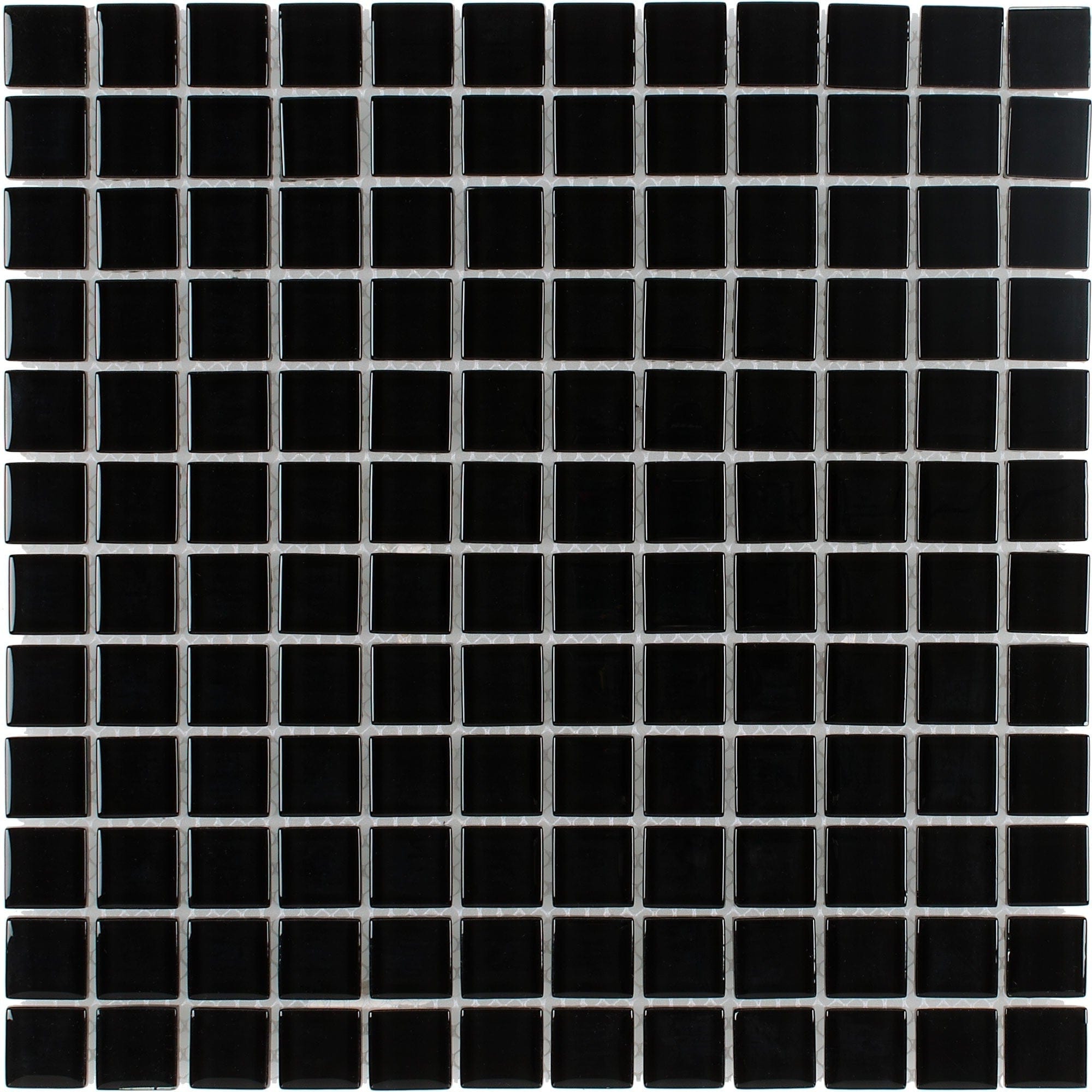 Solid Black 1x1 Glass Tile