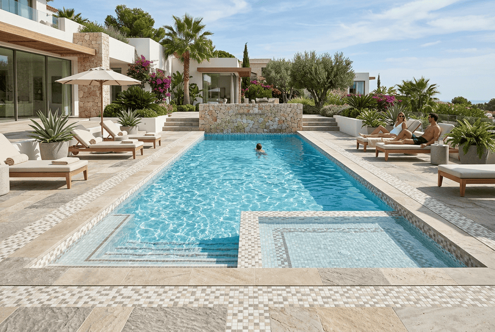 White and Neutral Pool Tiles