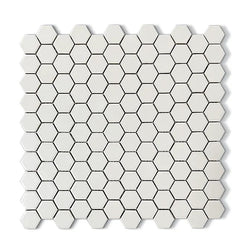 White Hexagon Matte 1"x1" - Tiles and Deco