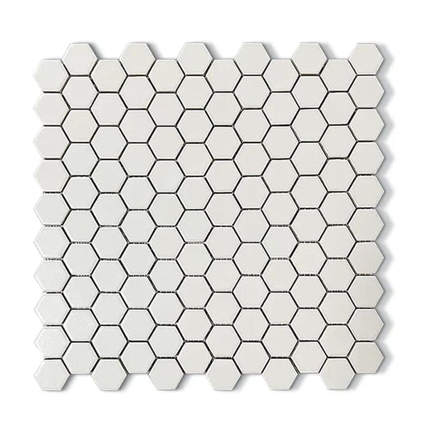 White Hexagon Matte 1"x1" - Tiles and Deco