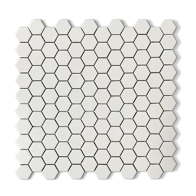 1"x1" Matte White Hexagon Tiles 