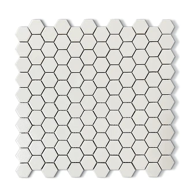 White Hexagon Matte 1"x1" - Tiles and Deco