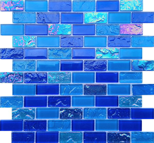 Bahamas Dark Blue 1X2 Pool tile is suitable for use in swimming pools, shower walls, backsplashes, jacuzzis, and spas - Tiles and Deco