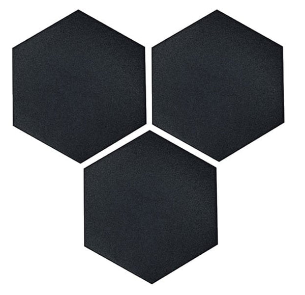 Solid Black Hexagon Tile 8″x 9″ - Tiles and Deco