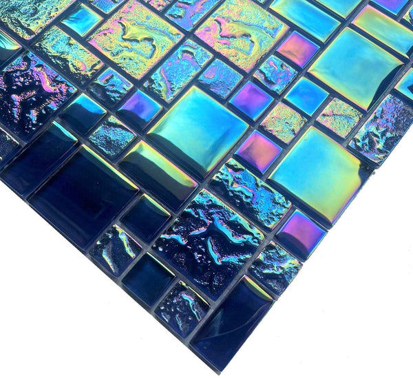 Bahamas Cobalt Mix Iridescent Tile - Tiles and Deco