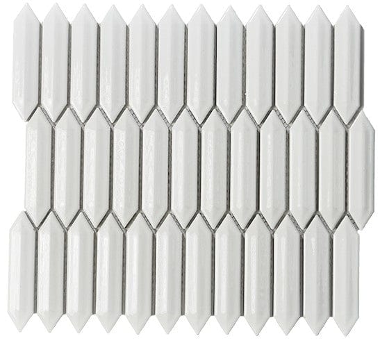 3D Picket White gloss 12x12 - Tiles and Deco