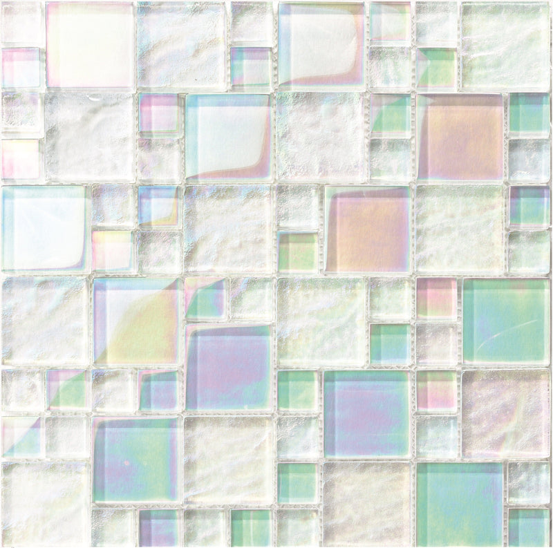 Bahamas Snow White Tile Mix is an Exquisite Tile made of glass suitable for swimming pools, shower walls, backsplash, Jacuzzi, and spa - Tiles and Deco