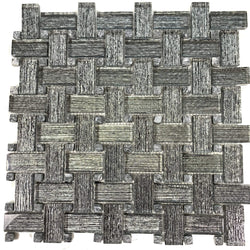 Basket Weave Dark Glitter  is great for Accent Walls, Backsplash, Bathrooms, and More - Tiles and Deco