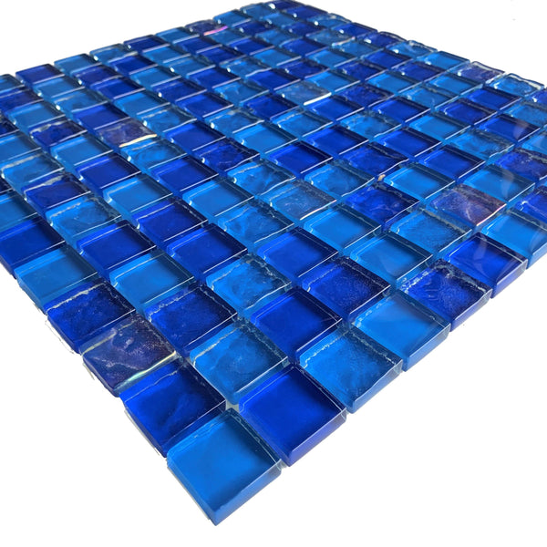 Deep Ocean 1x1 Glass Tile is perfect for kitchen backsplash, shower areas, interior/exterior walls, Pools, Spas, and fountains - Tiles and Deco