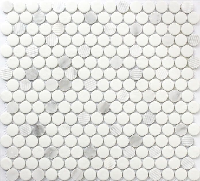 Mosaic Carrara Penny Round 12x12 - Tiles and Deco