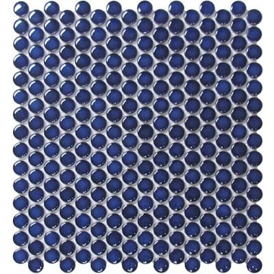 Mosaics Cobalt Penny Round Tile Blue