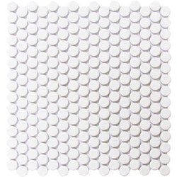 White Bright Penny Round 12x12 - Tiles and Deco