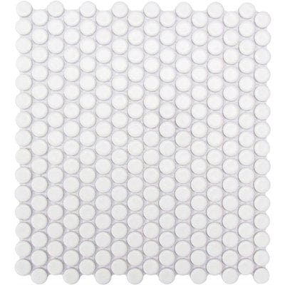 white matt penny round tile