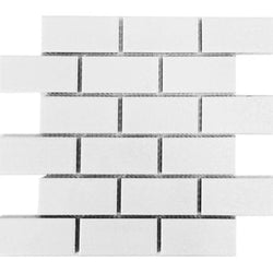 Subway White Gloss 2x4 Brick 12 X 12 - Tiles and Deco