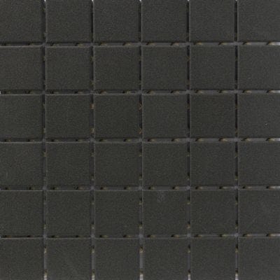 Black Matte Unglazed Porcelain Mosaic 2x2 tile