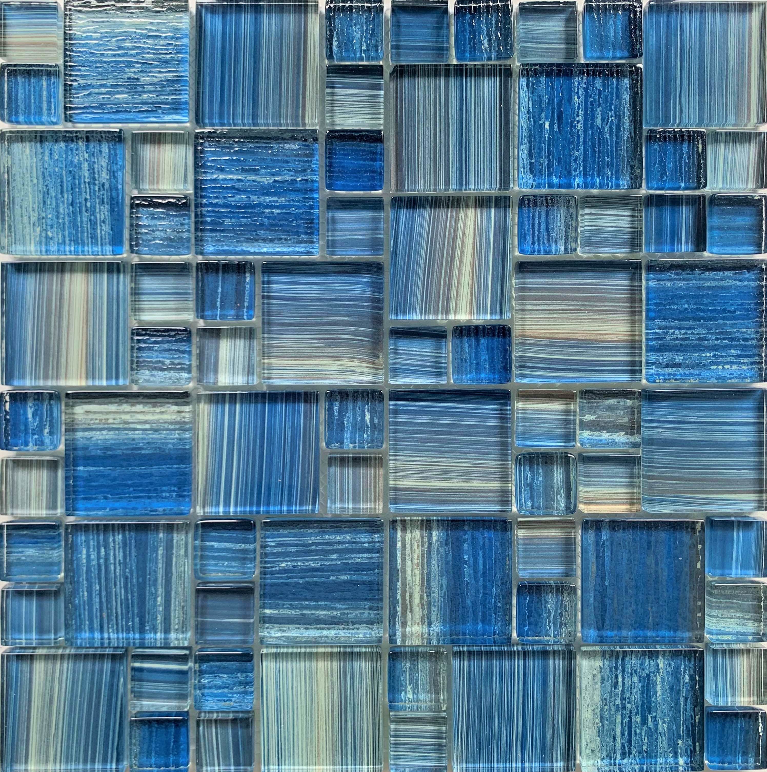 Cocoa Blue Mix Pool Tile - Tiles and Deco