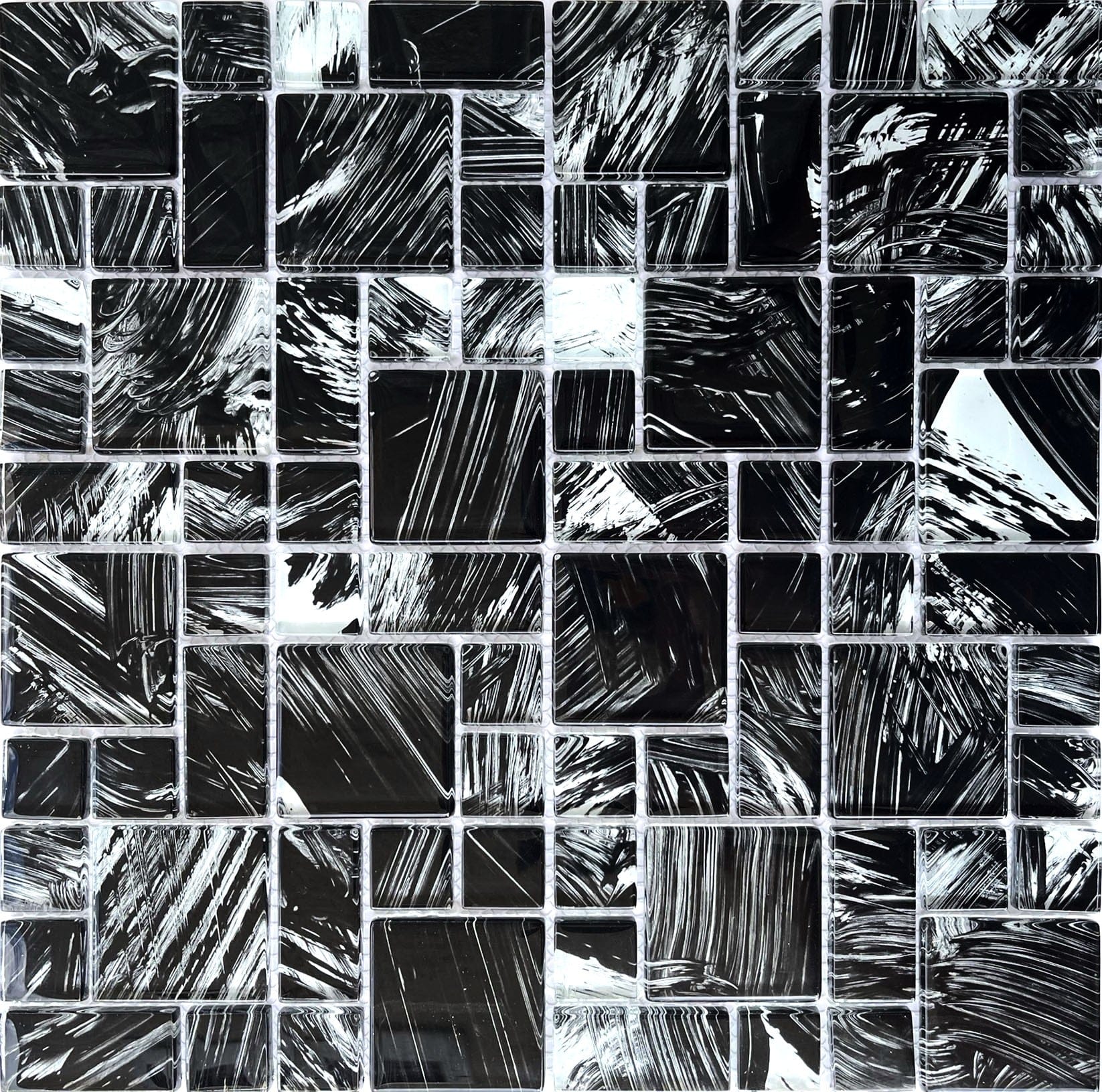 Dali Black Mix Glass Tile - Tiles and Deco