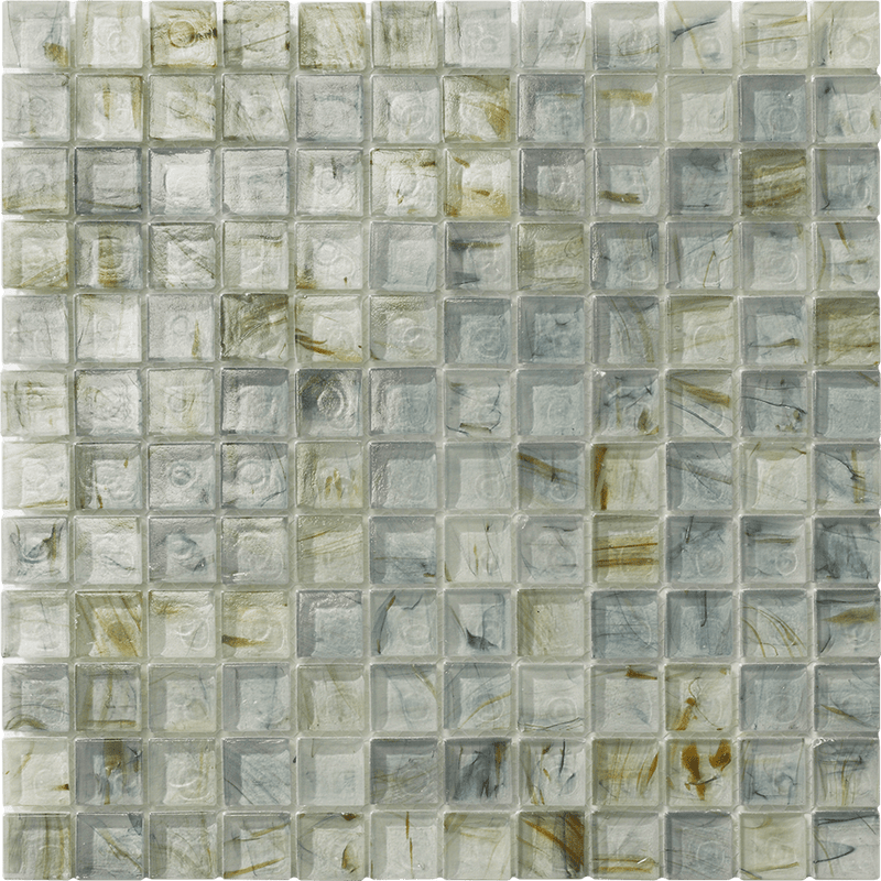 Aurora Earth 1" X 1" is used in the Kitchen backsplash, bathroom, shower, spa, pool waterline, swimming pool, jacuzzi, floor, and wall - Tiles and Deco