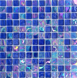 Equinox Cobalt 1x1 Tile is an Exquisite Tile made of glass suitable for swimming pool, shower walls, backsplash, Jacuzzi, and spa - Tiles and Deco