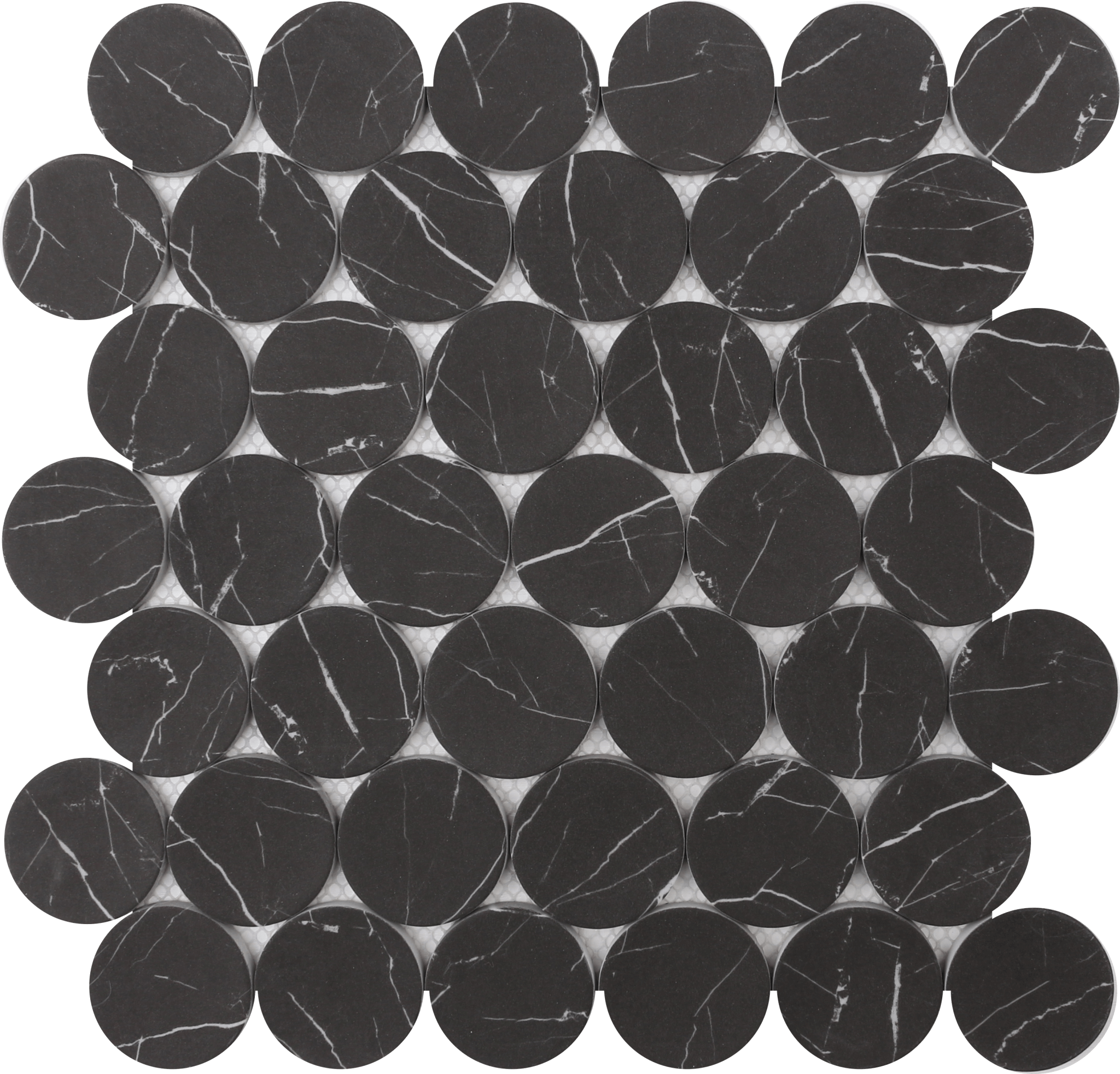 Mosaic Nero Marquina Dots 12x12 - Tiles and Deco