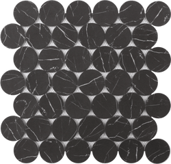 Mosaic Nero Marquina Dots 12x12 - Tiles and Deco