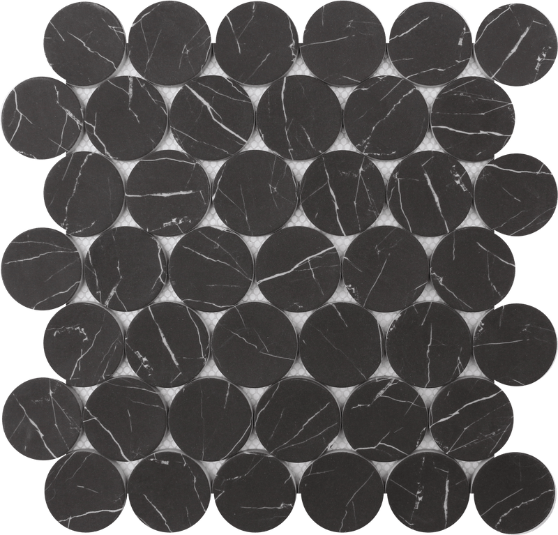 Mosaic Nero Marquina Dots 12x12 - Tiles and Deco