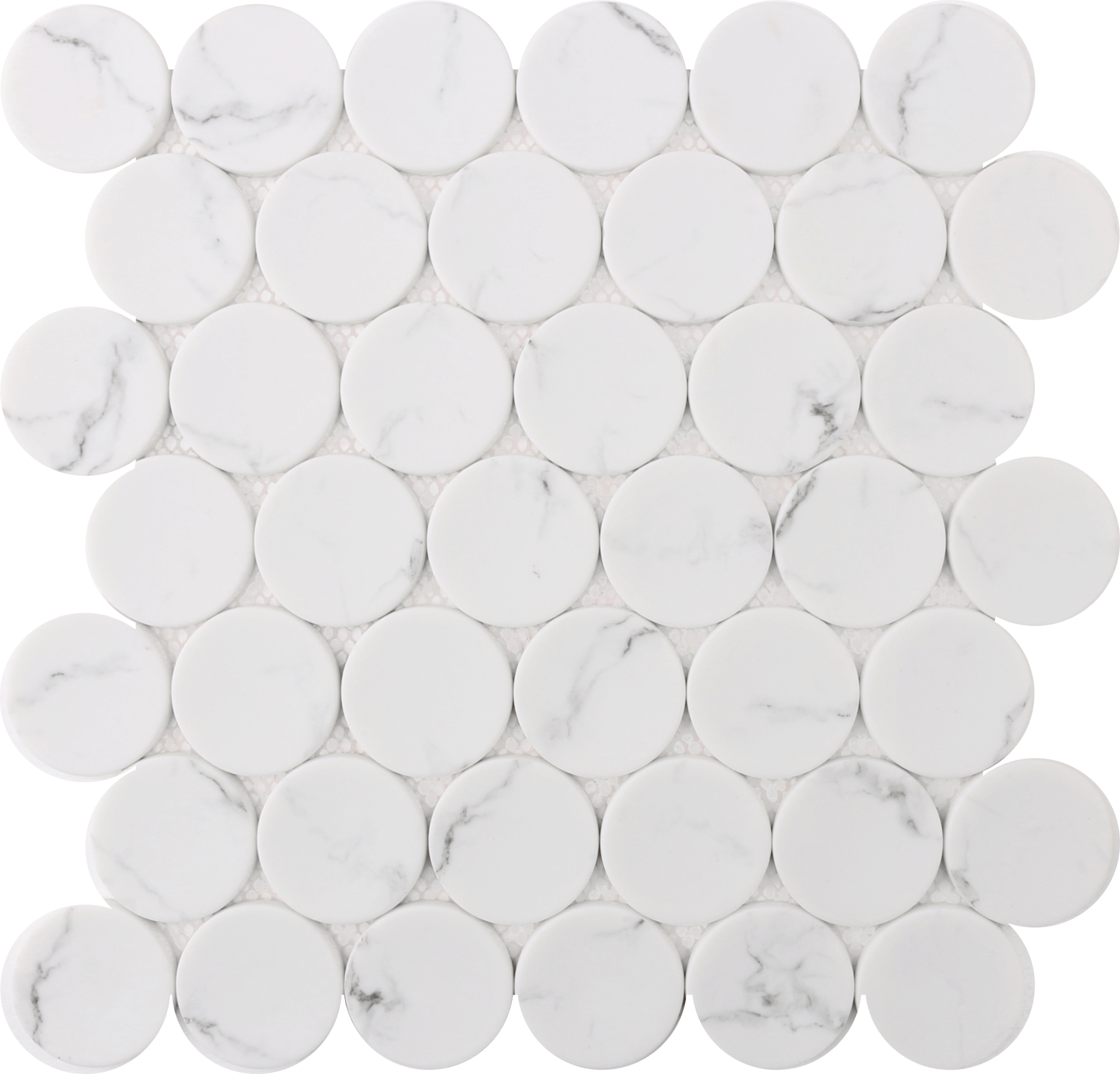 Mosaic White Statuary Dots 12x12 - Tiles and Deco