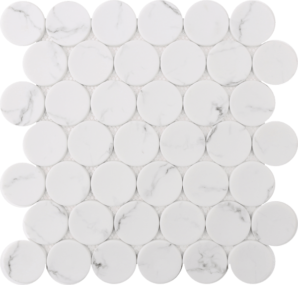Mosaic White Statuary Dots 12x12 - Tiles and Deco