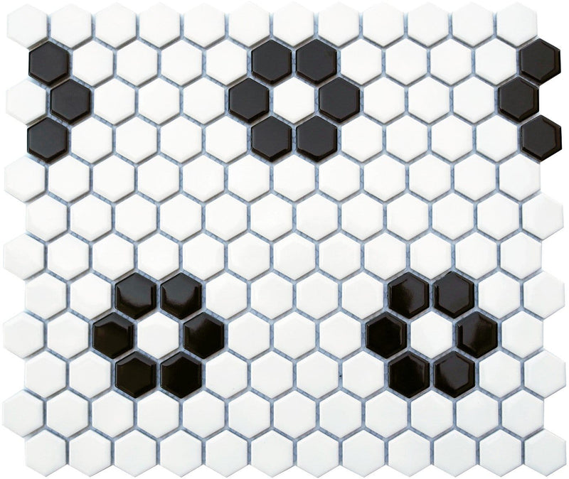 Mosaics Flower 1x1 Hexagon 12x12 - Tiles and Deco