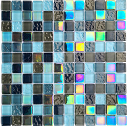 Gable Grey 1X1 Glass Tile - Tiles and Deco
