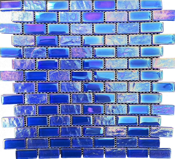 Glare Cobalt Brick Tile - Tiles and Deco