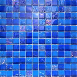 Bahamas Dark blue 1x1 Glass Tile - Tiles and Deco