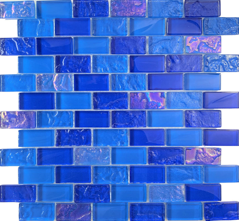 Deep Ocean 1x2 Glass Tile - Tiles and Deco