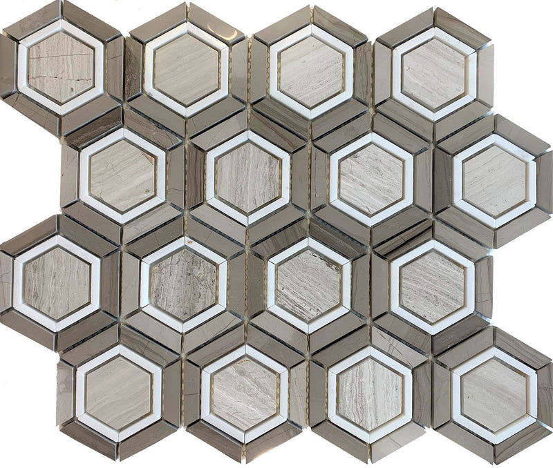 Hexagon Agata Tile  is great for Accent Walls, Backsplash, Decorations Walls, Bathrooms, Shower floors. and More - Tiles and Deco