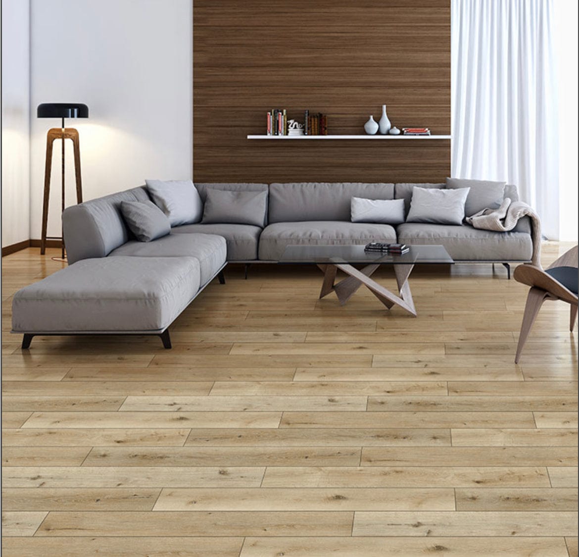 Luxury Vinyl Flooring - Hickory Almond 9x60 - $3.97/SQFT - Tiles and Deco