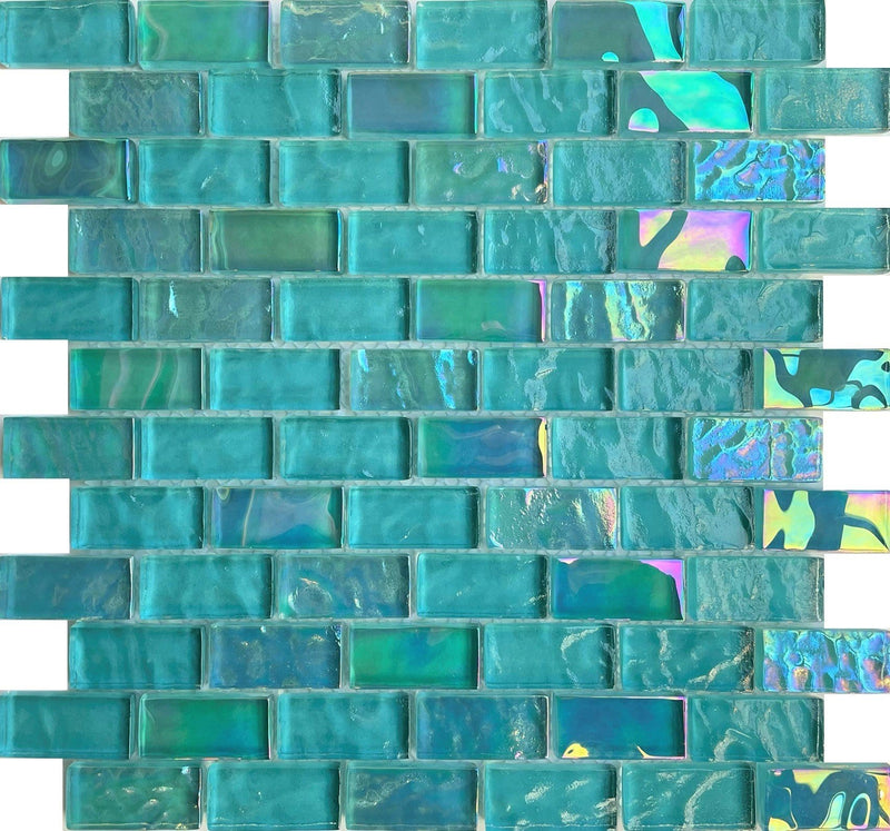 Cayman Aquamarine 1x2 - Pool Tile is an Exquisite Tile made of glass suitable for swimming pool, shower walls, backsplash, Jacuzzi, and spa - Tiles and Deco