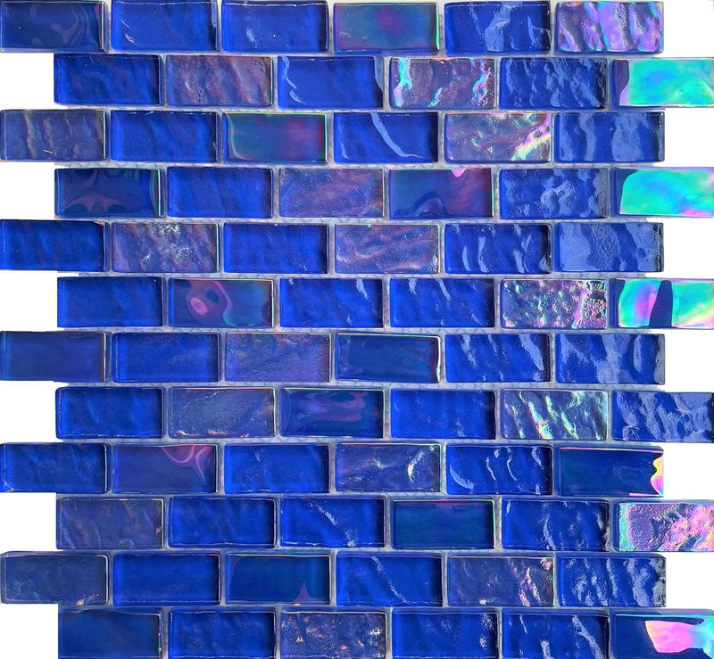 Cayman Cobalt Blue 1x2 - Pool Tile is an Exquisite Tile made of glass suitable for swimming pool, shower walls, backsplash, Jacuzzi, and spa - Tiles and Deco