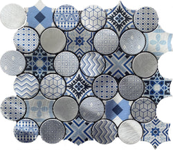 Hydraulic Metal Print tile is great for Accent Walls, Backsplash, Bathrooms, and More - Tiles and Deco