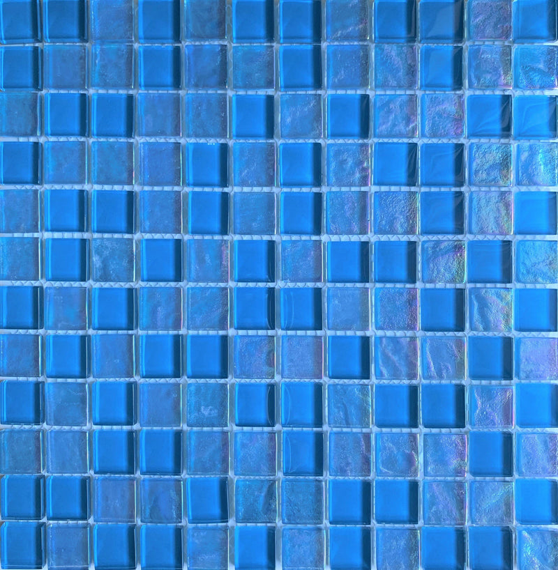 Turquoise 1X1 Glass tile can be used in pools, Spas, Waterlines, Walls, Bathrooms, Showers, and Backsplash - Tiles and Deco