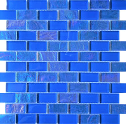 Navy Blue 1X2 Glass tile  - Tiles and Deco
