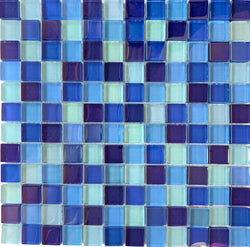 Iridescent Blue 1x1 - Pool Tile is an Exquisite Tile made of glass suitable for swimming pool, shower walls, backsplash, Jacuzzi, and spa - Tiles and Deco