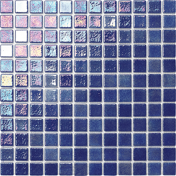 Iridescent Dark Blue Pool Tile is suitable for swimming pool, Jacuzzi, water feature, spa, kitchen backsplash, bathroom, shower walls, and fireplace surrounds - Tiles and Deco